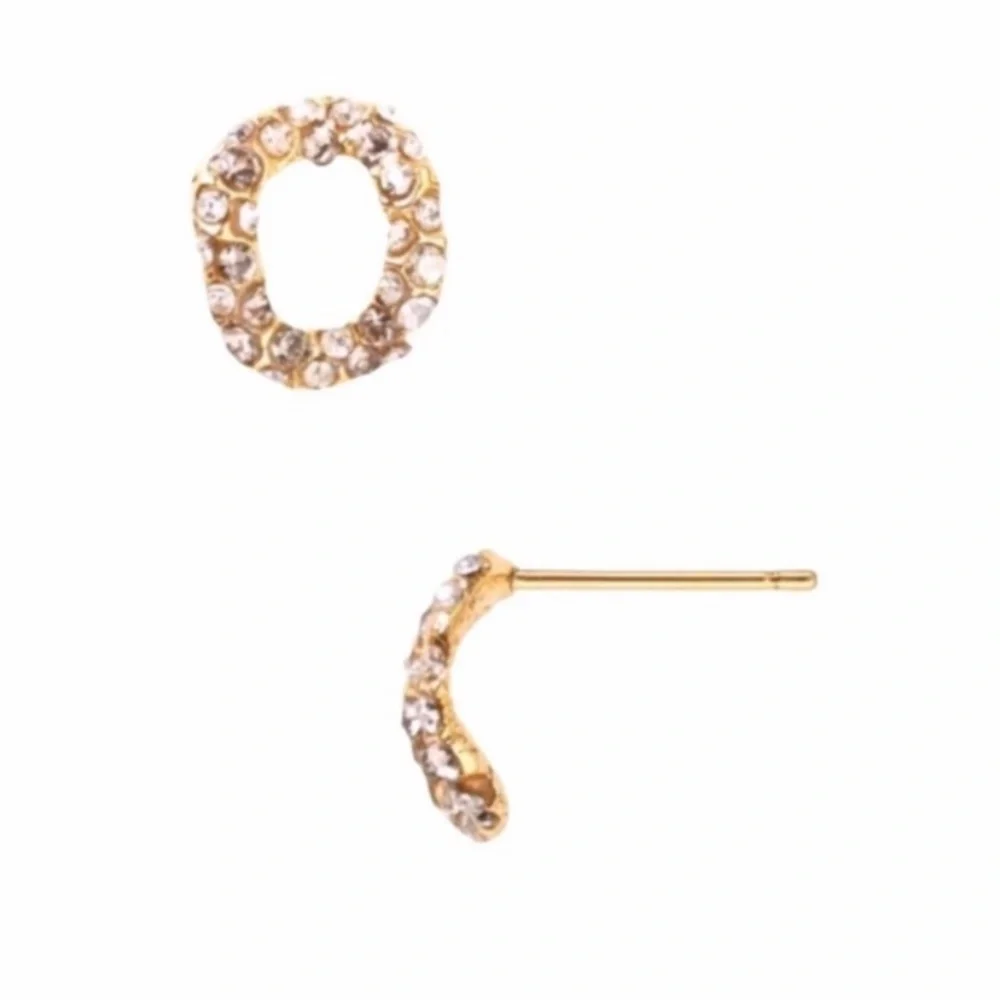 ALEXIS BITTAR Rose Gold Jardin de Papillon Link Stud Crystal Earrings